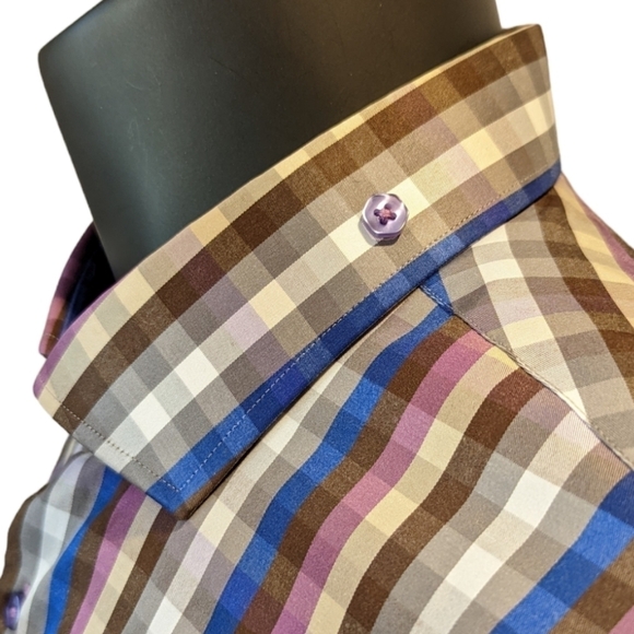 Di Nero multi colour check button front shirt 3XL - Picture 7 of 13